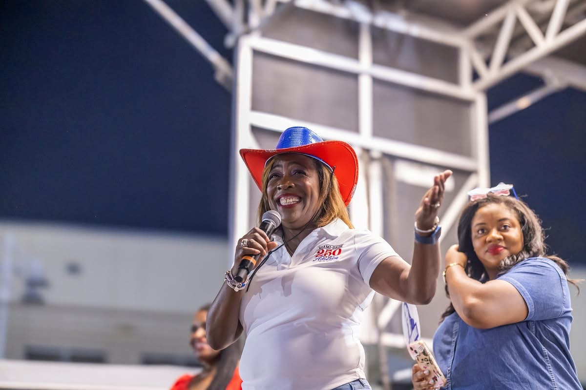 Councilwoman Mary Estimé-Irvin at an evening community gathering